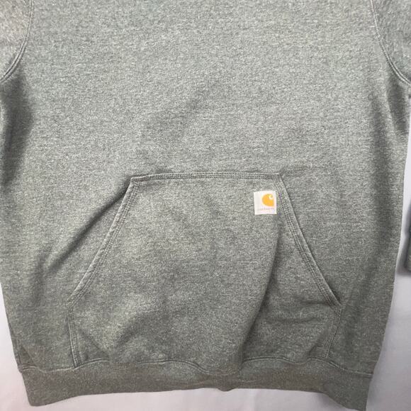 Carhartt Hoodie Mens Large Gray Loose Fit Baggy Logo Heather Pullover Sweatshirt - Picture 3 of 7